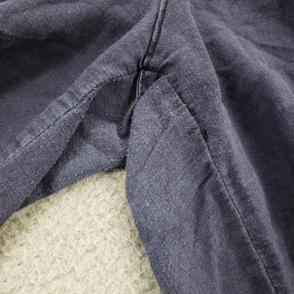 St John's Bay Shorts Womens 12 Linen Blue Cargo Utility Flat Front Pockets - Picture 7 of 13